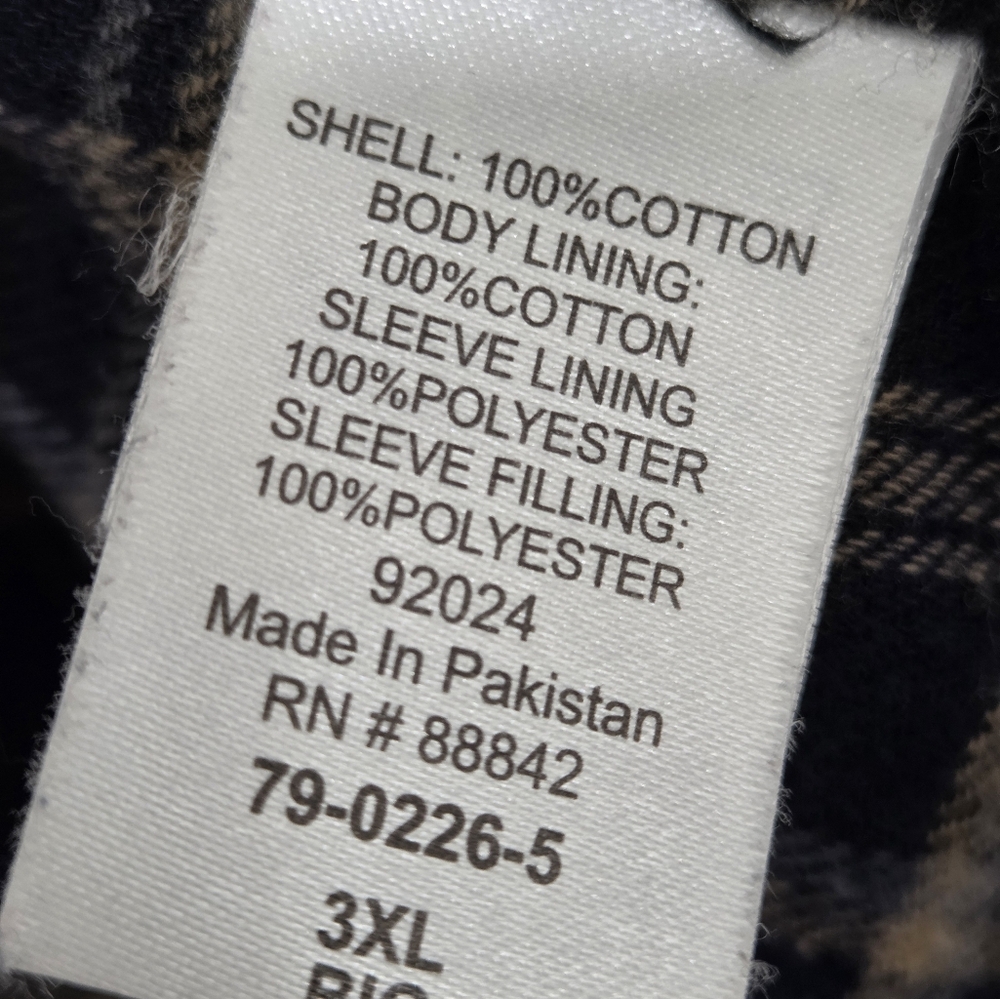 Gray BOULDER CREEK Snap Front Flannel Lined Shirt Jacket 3XL Tall - Picture 15 of 16